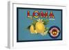 Loma Brand - Santa Paula, California - Citrus Crate Label-Lantern Press-Framed Art Print