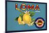 Loma Brand - Santa Paula, California - Citrus Crate Label-Lantern Press-Mounted Art Print