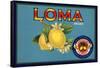 Loma Brand - Santa Paula, California - Citrus Crate Label-Lantern Press-Framed Stretched Canvas