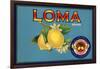 Loma Brand - Santa Paula, California - Citrus Crate Label-Lantern Press-Framed Art Print