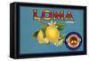 Loma Brand - Santa Paula, California - Citrus Crate Label-Lantern Press-Framed Stretched Canvas