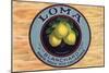 Loma Brand - Santa Paula, California - Citrus Crate Label-Lantern Press-Mounted Art Print