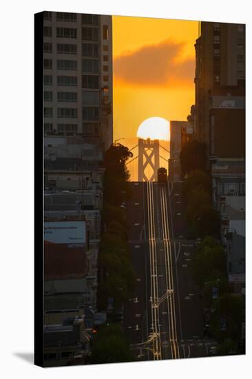 Lombard Street Cable Car-Bruce Getty-Stretched Canvas