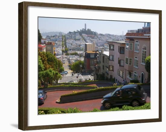 Lombard Street, the Crookedest Street in the World, San Francisco, California-Alan Copson-Framed Photographic Print