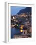 Lombardy, Lake District, Lake Garda, Limone Sul Garda, Aerial Town View, Italy-Walter Bibikow-Framed Photographic Print