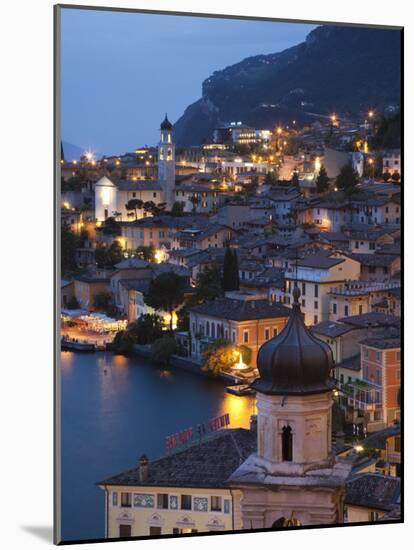 Lombardy, Lake District, Lake Garda, Limone Sul Garda, Aerial Town View, Italy-Walter Bibikow-Mounted Photographic Print
