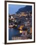 Lombardy, Lake District, Lake Garda, Limone Sul Garda, Aerial Town View, Italy-Walter Bibikow-Framed Photographic Print