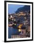 Lombardy, Lake District, Lake Garda, Limone Sul Garda, Aerial Town View, Italy-Walter Bibikow-Framed Photographic Print