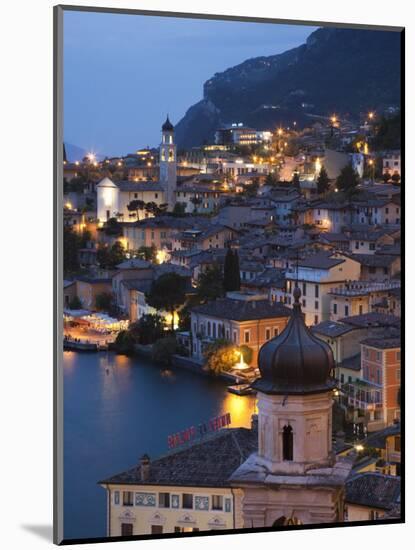 Lombardy, Lake District, Lake Garda, Limone Sul Garda, Aerial Town View, Italy-Walter Bibikow-Mounted Photographic Print