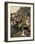 Lombardy, Lake District, Lake Garda, Limone Sul Garda, Town View with San Benedetto Church, Italy-Walter Bibikow-Framed Photographic Print