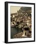 Lombardy, Lake District, Lake Garda, Limone Sul Garda, Town View with San Benedetto Church, Italy-Walter Bibikow-Framed Photographic Print