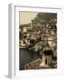 Lombardy, Lake District, Lake Garda, Limone Sul Garda, Town View with San Benedetto Church, Italy-Walter Bibikow-Framed Photographic Print