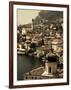 Lombardy, Lake District, Lake Garda, Limone Sul Garda, Town View with San Benedetto Church, Italy-Walter Bibikow-Framed Photographic Print