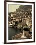Lombardy, Lake District, Lake Garda, Limone Sul Garda, Town View with San Benedetto Church, Italy-Walter Bibikow-Framed Photographic Print