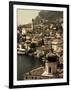 Lombardy, Lake District, Lake Garda, Limone Sul Garda, Town View with San Benedetto Church, Italy-Walter Bibikow-Framed Photographic Print