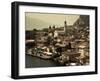 Lombardy, Lake District, Lake Garda, Limone Sul Garda, Town View with San Benedetto Church, Italy-Walter Bibikow-Framed Photographic Print