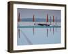 Lombardy, Lake District, Lake Garda, Sirmione, Lakeside Swimming Pool, Italy-Walter Bibikow-Framed Photographic Print