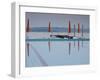 Lombardy, Lake District, Lake Garda, Sirmione, Lakeside Swimming Pool, Italy-Walter Bibikow-Framed Photographic Print