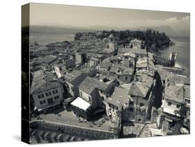 Lombardy, Lake District, Lake Garda, Sirmione, Town View from Castello Scaligero, B,1250, Italy-Walter Bibikow-Stretched Canvas