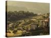 Lombardy, Lake District, Lake Garda, Tremosine Plateau, Mountain Landscape by Cadignano, Italy-Walter Bibikow-Stretched Canvas