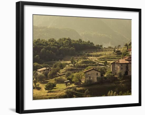 Lombardy, Lake District, Lake Garda, Tremosine Plateau, Mountain Landscape by Cadignano, Italy-Walter Bibikow-Framed Photographic Print