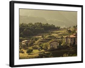 Lombardy, Lake District, Lake Garda, Tremosine Plateau, Mountain Landscape by Cadignano, Italy-Walter Bibikow-Framed Photographic Print