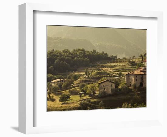 Lombardy, Lake District, Lake Garda, Tremosine Plateau, Mountain Landscape by Cadignano, Italy-Walter Bibikow-Framed Photographic Print