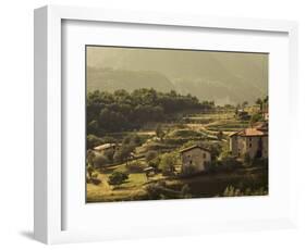 Lombardy, Lake District, Lake Garda, Tremosine Plateau, Mountain Landscape by Cadignano, Italy-Walter Bibikow-Framed Photographic Print