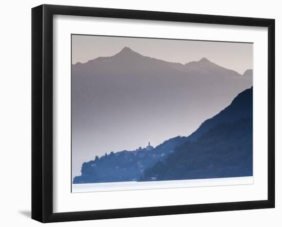 Lombardy, Lake Maggiore, Pino Lago Maggiore, Hillside Lake Town, Italy-Walter Bibikow-Framed Photographic Print