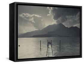 Lombardy, Lakes Region, Lake Como, Bellagio, Grand Hotel Villa Serbelloni, Lakefront, Italy-Walter Bibikow-Framed Stretched Canvas