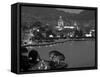 Lombardy, Lakes Region, Lake Como, Como, City View from Bellagio Road, Italy-Walter Bibikow-Framed Stretched Canvas