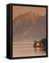 Lombardy, Lakes Region, Lake Como-Lake Lecco, Oliveto, Villa and Mountains, Italy-Walter Bibikow-Framed Stretched Canvas