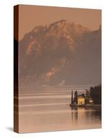 Lombardy, Lakes Region, Lake Como-Lake Lecco, Oliveto, Villa and Mountains, Italy-Walter Bibikow-Stretched Canvas