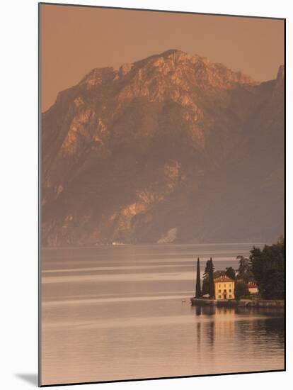 Lombardy, Lakes Region, Lake Como-Lake Lecco, Oliveto, Villa and Mountains, Italy-Walter Bibikow-Mounted Photographic Print