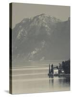 Lombardy, Lakes Region, Lake Como-Lake Lecco, Oliveto, Villa and Mountains, Italy-Walter Bibikow-Stretched Canvas