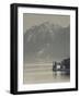 Lombardy, Lakes Region, Lake Como-Lake Lecco, Oliveto, Villa and Mountains, Italy-Walter Bibikow-Framed Photographic Print