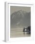 Lombardy, Lakes Region, Lake Como-Lake Lecco, Oliveto, Villa and Mountains, Italy-Walter Bibikow-Framed Photographic Print