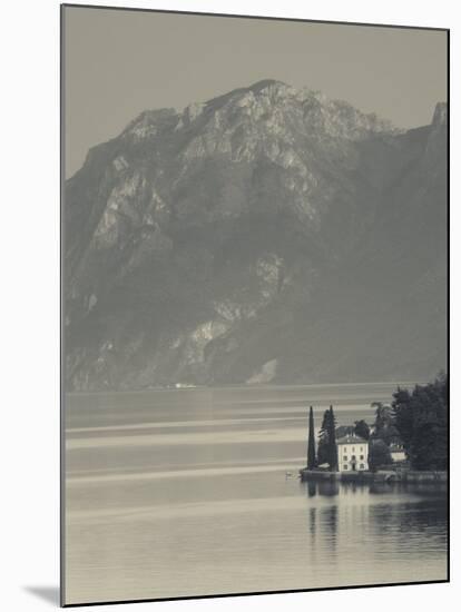 Lombardy, Lakes Region, Lake Como-Lake Lecco, Oliveto, Villa and Mountains, Italy-Walter Bibikow-Mounted Photographic Print