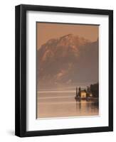 Lombardy, Lakes Region, Lake Como-Lake Lecco, Oliveto, Villa and Mountains, Italy-Walter Bibikow-Framed Photographic Print