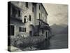 Lombardy, Lakes Region, Lake Como, Santa Maria Rezzonico, Lakeside Houses, Italy-Walter Bibikow-Stretched Canvas