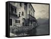 Lombardy, Lakes Region, Lake Como, Santa Maria Rezzonico, Lakeside Houses, Italy-Walter Bibikow-Framed Stretched Canvas