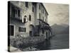 Lombardy, Lakes Region, Lake Como, Santa Maria Rezzonico, Lakeside Houses, Italy-Walter Bibikow-Stretched Canvas