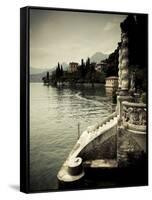 Lombardy, Lakes Region, Lake Como, Varenna, Villa Monastero, Gardens and Lakefront, Italy-Walter Bibikow-Framed Stretched Canvas