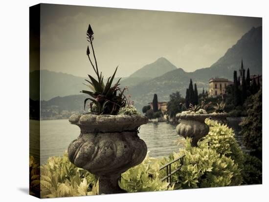 Lombardy, Lakes Region, Lake Como, Varenna, Villa Monastero, Gardens and Lakefront, Italy-Walter Bibikow-Stretched Canvas