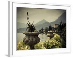 Lombardy, Lakes Region, Lake Como, Varenna, Villa Monastero, Gardens and Lakefront, Italy-Walter Bibikow-Framed Photographic Print