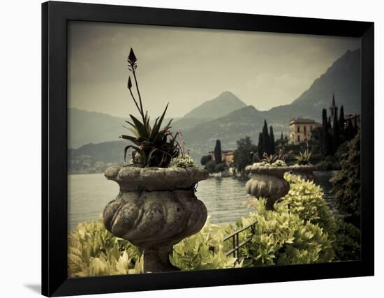 Lombardy, Lakes Region, Lake Como, Varenna, Villa Monastero, Gardens and Lakefront, Italy-Walter Bibikow-Framed Photographic Print