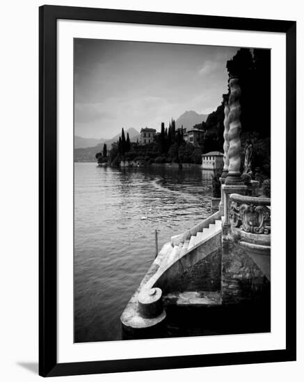 Lombardy, Lakes Region, Lake Como, Varenna, Villa Monastero, Gardens and Lakefront, Italy-Walter Bibikow-Framed Premium Photographic Print