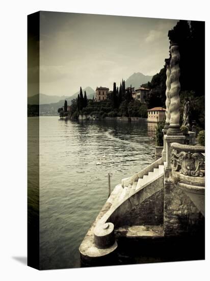 Lombardy, Lakes Region, Lake Como, Varenna, Villa Monastero, Gardens and Lakefront, Italy-Walter Bibikow-Stretched Canvas