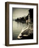 Lombardy, Lakes Region, Lake Como, Varenna, Villa Monastero, Gardens and Lakefront, Italy-Walter Bibikow-Framed Photographic Print