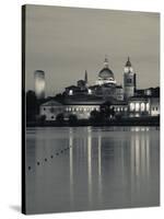Lombardy, Mantua, Town View and Palazzo Ducale from Lago Inferiore, Italy-Walter Bibikow-Stretched Canvas